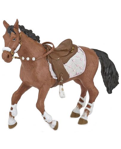 Фигурка Papo Horses, foals and ponies – Кафяв кон със седло - 1