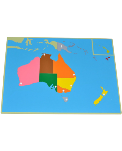 Пъзел Монтесори Smart Baby - Карта на Океания, 9 части - 1