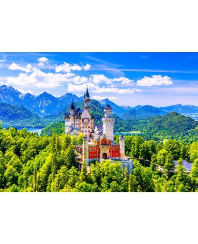 Пъзел Enjoy от 1000 части - Замъкът Нойшванщайн през лятото, Германия - 2