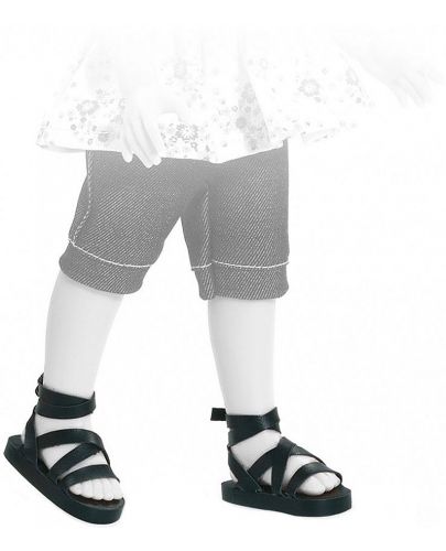 Чифт обувки за кукла Paola Reina - Черни сандали с каишки, 32 cm - 1