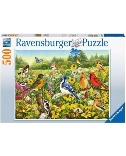 Пъзел Ravensburger от  500 части - Птици на поляната - 1