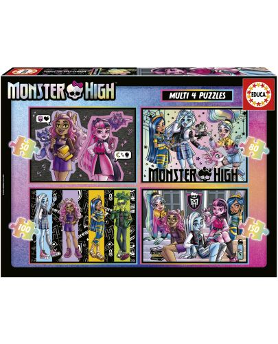 Пъзел Educa 4 в 1 - Monster High - 1