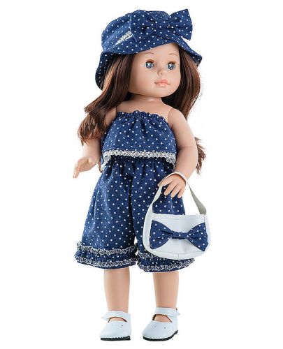 Кукла Paola Reina Soy Tú - Емили, с тъмносин гащеризон, 42 cm - 1