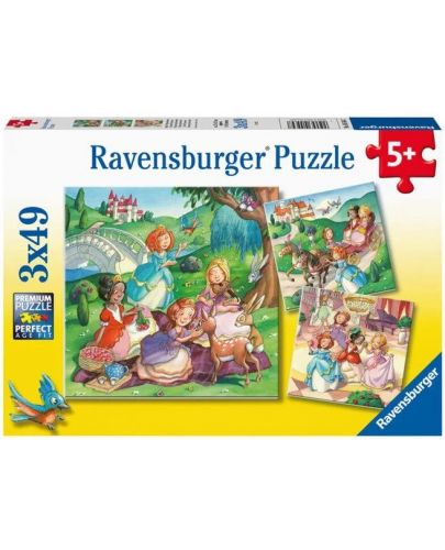 Пъзел Ravensburger от 3 x 49 части - Малки принцеси - 1