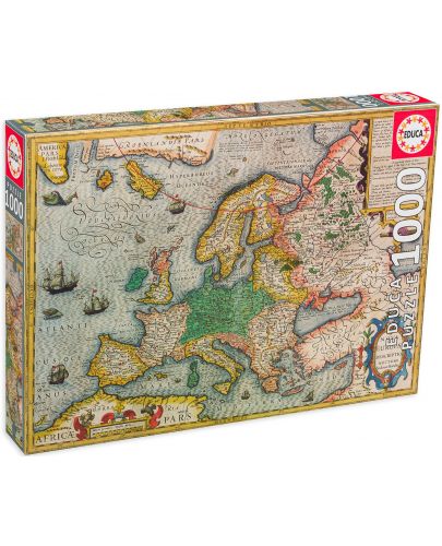 Пъзел Educa от 1000 части - Карта на Европа - 1