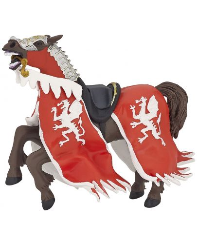 Фигурка Papo The Medieval Era – Конят на рицаря на Червения дракон - 1