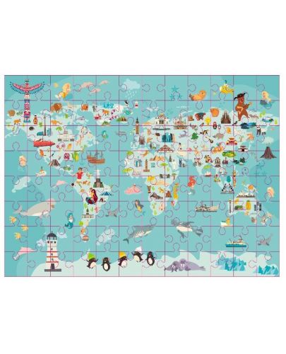 Пъзел Grafix от 96 части - Карта на света - 2