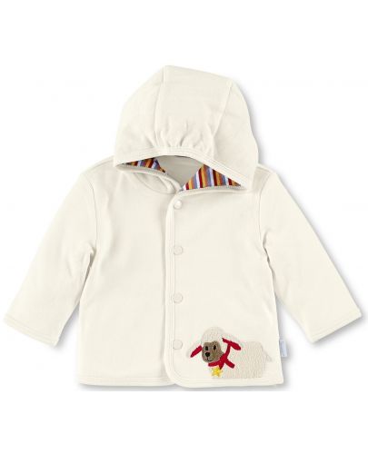 Памучно бебешко палтенце Sterntaler - Агънце, 62 cm, екрю - 1