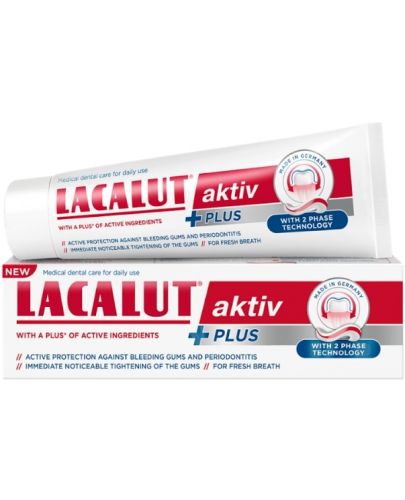 Lacalut Aktiv Паста за зъби Plus, 75 ml - 1