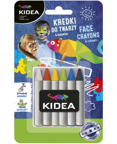 Пастели за лице Kidea - 6 цвята - 1
