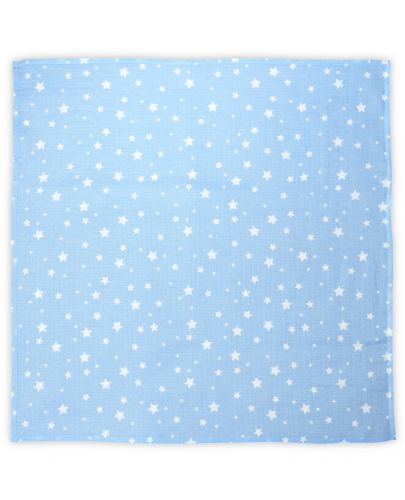 Памучна пелена Lorelli - 80 х 80 cm, сини звезди - 1