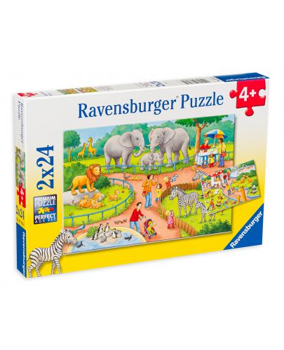Пъзел Ravensburger от 2 x 24 части - Зоопарк - 1