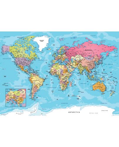 Пъзел Eurographics от 550 части - Карта на света - 2