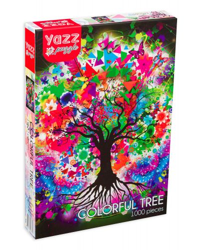 Пъзел Yazz Puzzle от 1000 части - Многоцветно дърво - 1