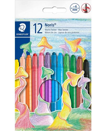 Пастели Staedtler Noris Club Twister 221 - 12 цвята, с пластмасово тяло - 1