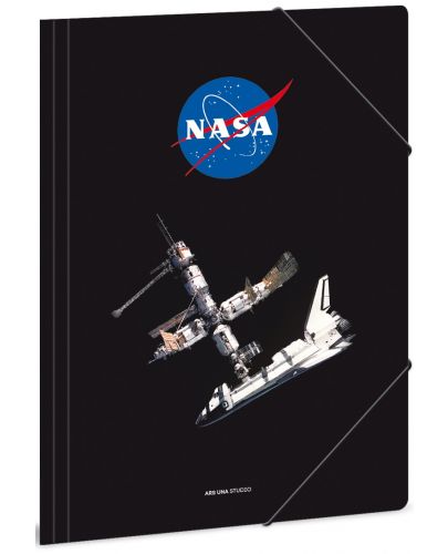 Папка с ластик Ars Una NASA - Черна, А4 - 1