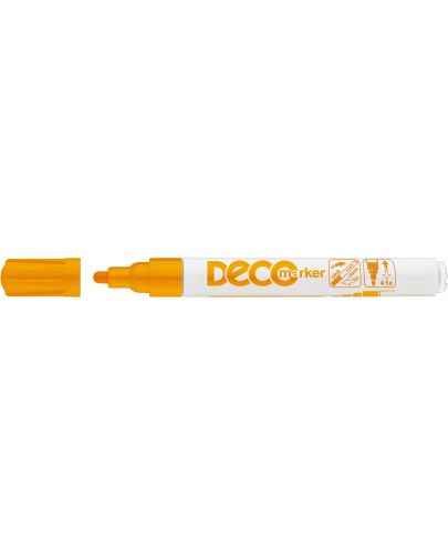 Перманентен маркер Ico Deco - объл връх, оранжев - 1