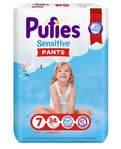 Пелени гащи Pufies Pants Sensitive 7, 34 броя - 1