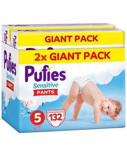 Пелени гащи Pufies Pants Sensitive 5, 12-17 kg, 132 броя - 1