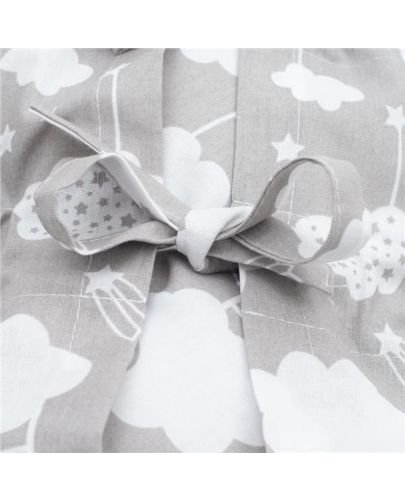 Пелена за изписване New Baby  - С панделка, 70 х 70 cm, сива - 3
