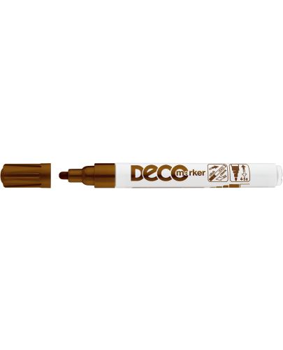 Перманентен маркер Ico Deco - объл връх, кафяв - 1