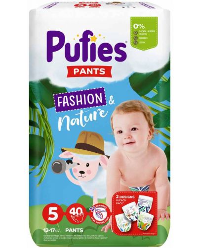 Пелени гащи Pufies Pants Fashion & Nature 5, 40 броя - 1