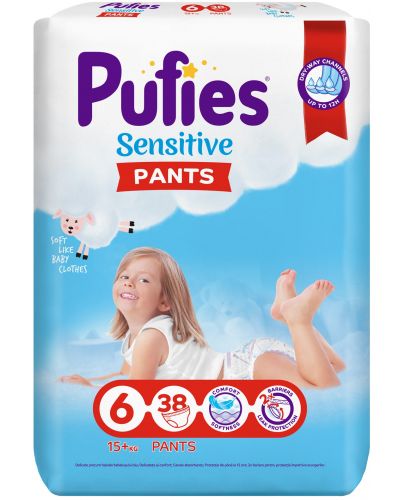 Пелени гащи Pufies Pants Sensitive 6, 38 броя - 1