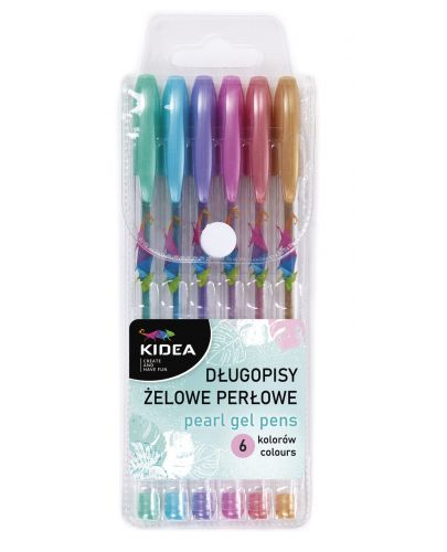  Перлени гел химикалки Kidea - 6 цвята - 1
