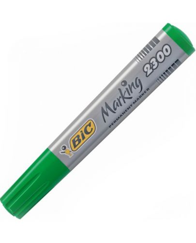 Перманентен маркер Bic - 2300 скосен връх, зелен - 1