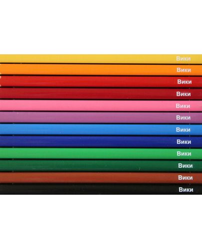 Персонализирани цветни моливи Jolly Superstick Delta - метална кутия, 12 цвята, Вики - 2