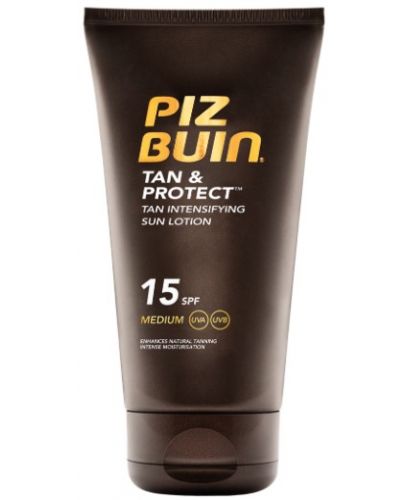 Piz Buin Tan & Protect Слънцезащитен лосион за бронзов тен, SPF 15, 150 ml - 1