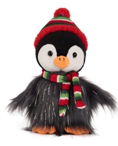 Плюшена играчка Амек Тойс - Пингвин с коледен шал, 17 cm - 1