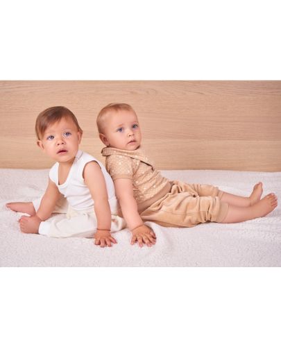 Плюшени бебешки потури Bio Baby - 62 cm, 1-3 месеца, бежови - 2