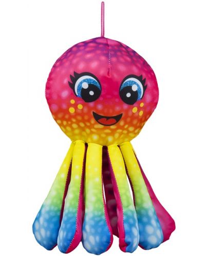 Плюшена играчка Амек Тойс - Цветен октопод, розов, 32 сm - 1
