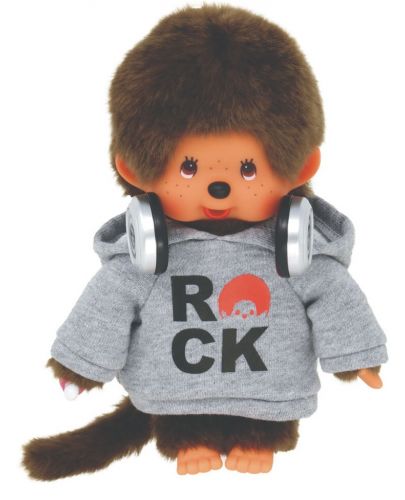 Плюшена играчка Monchhichi - Маймунка, Rock Hoodie, 20 cm - 1