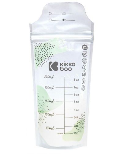 Пликове за съхранение на кърма KikkaBoo - Lactty, 250 ml, 25 броя - 1