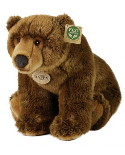 Плюшена играчка Rappa Еко приятели - Кафява мечка, седяща, 40 cm - 1