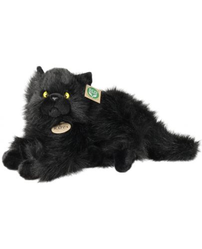 Плюшена играчка Rappa Еко приятели - Бомбайска котка, лежаща, 30 cm - 2