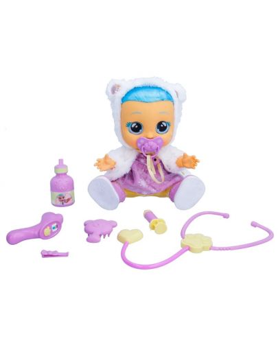 Плачеща кукла със сълзи IMC Toys Cry Babies - Кристал, болно бебе, лилаво и бяло - 3