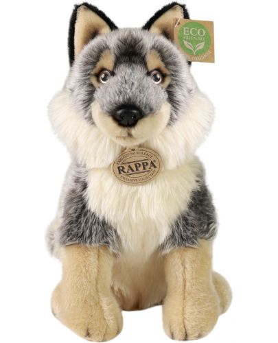 Плюшена играчка Rappa Еко приятели - Вълк, седящ, 28 cm - 2