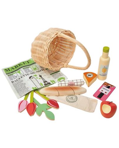 Плетена пазарска кошница Tender Leaf Toys - С продукти и цветя - 2