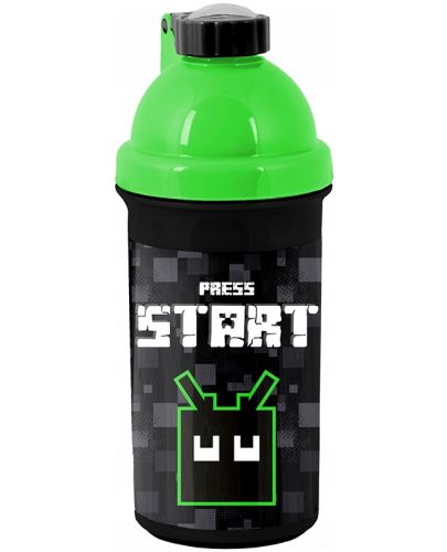 Пластмасова бутилка Paso Press Start - С презрамка за рамо, 500 ml - 1