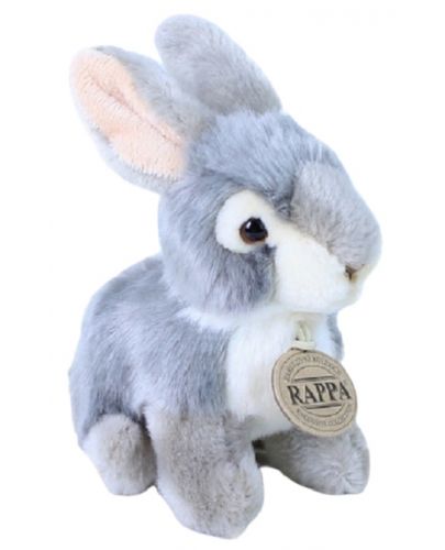 Плюшена играчка Rappa Еко приятели - Зайче, бяло и сиво, 16 сm - 1