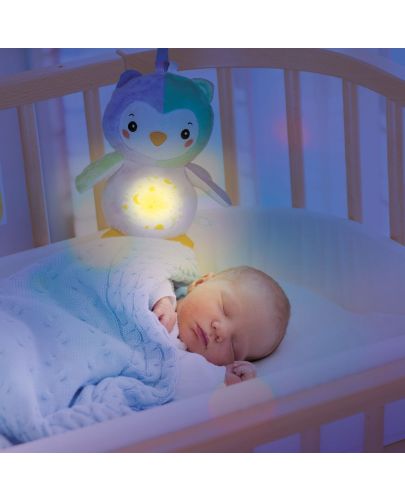 Плюшена играчка Clementoni Baby - Бухалче със светещо коремче, 24 cm - 4