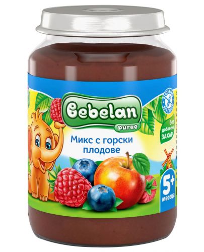Плодово пюре Bebelan Puree - Горски плодове, 190 g - 1
