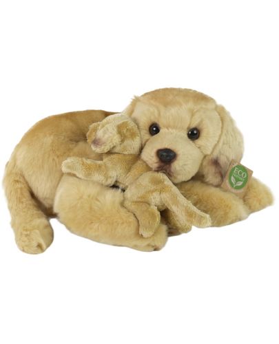 Плюшена играчка Rappa Еко приятели - Куче Лабрадор с бебе, лежащи, 27 cm - 1