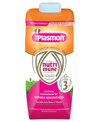 Мляко за малки деца Plasmon - Nutrimune 3, течна формула, 2 х 500 ml - 1