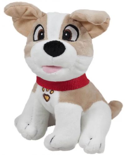  Плюшена играчка Амек Тойс - Куче с каишка, бежово и бяло, 18 cm - 1