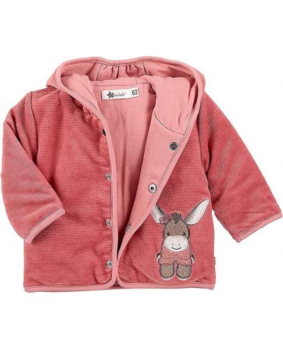Плюшено бебешко палтенце за момиче Sterntaler - 62 cm, 4-5 месеца, розово - 1