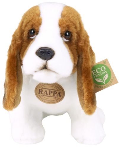Плюшена играчка Rappa Еко приятели - Куче Басет, стоящо, 32 cm - 2